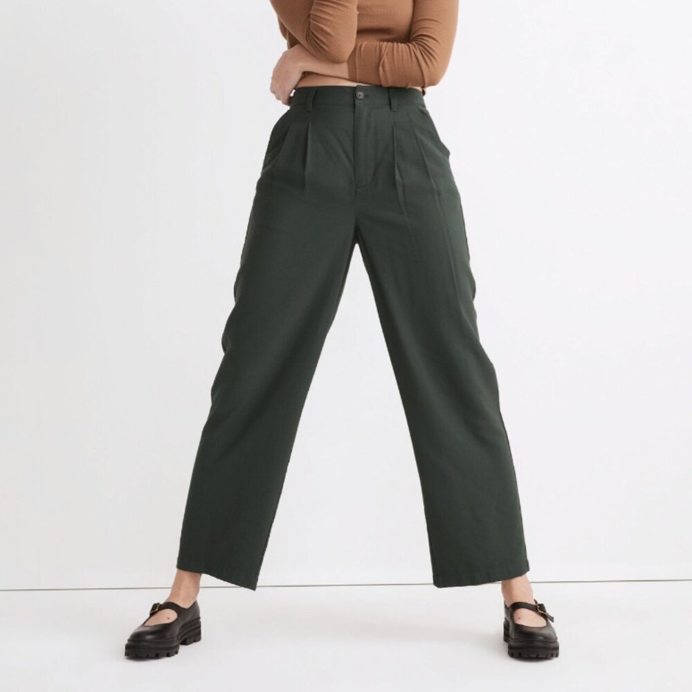 MADEWELL Barroway Wide-Leg Crop Pants - Dark Plum